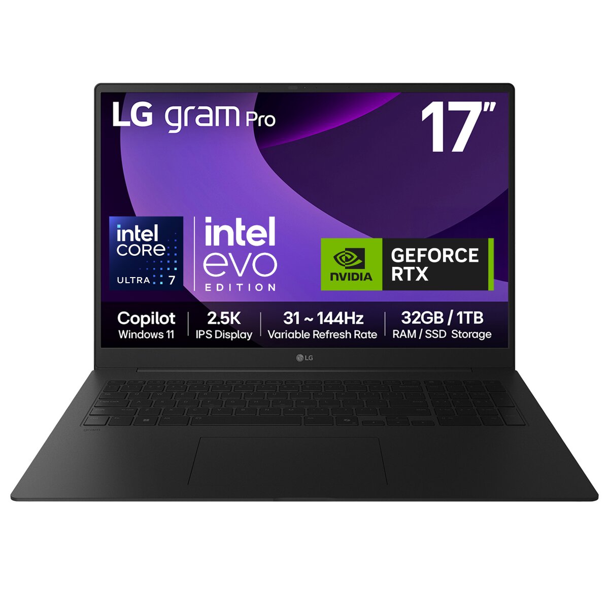LG Gram Pro 17Z90TR-E 17 Hybrid AI Laptop - Intel® Core™ Ultra 7 255H, NVIDIA 17Z90TR-E.AD88A1 image gallery 1